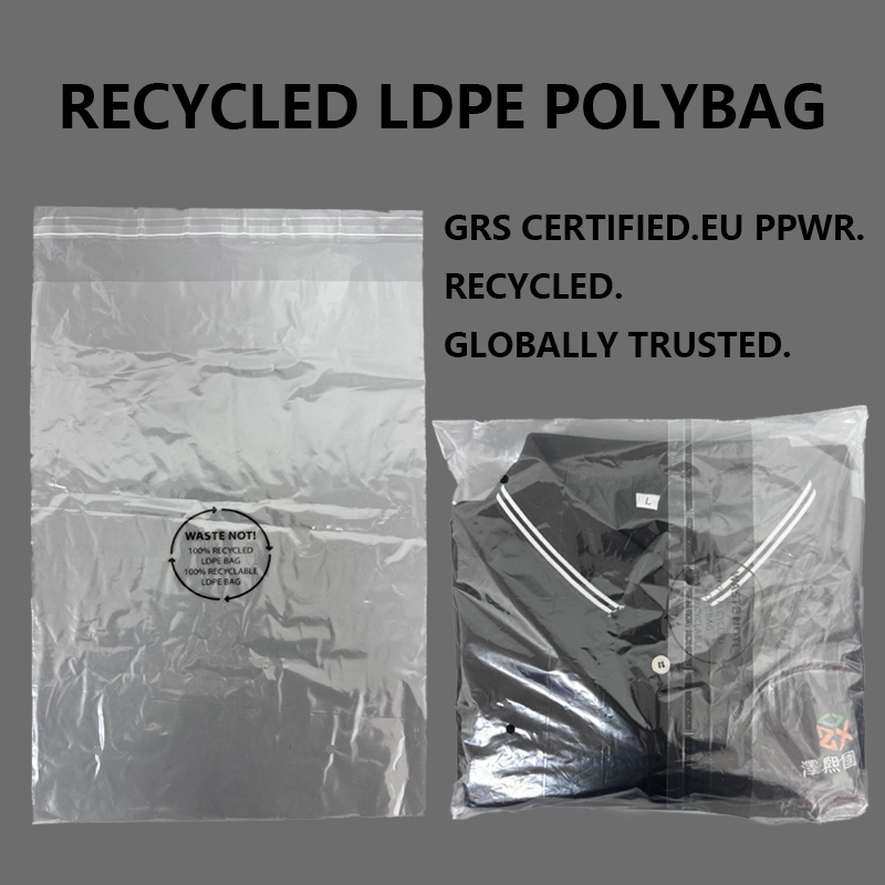 Punga de polietilenă LDPE reciclată personalizată ajută mărcile de modă să actualizeze ambalajele durabile cu materiale reciclate certificate GRS