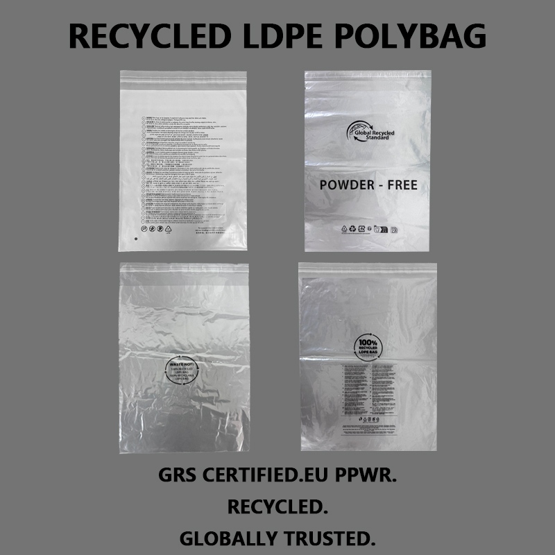 Pungă de ambalare LDPE reciclată personalizată, certificată GRS