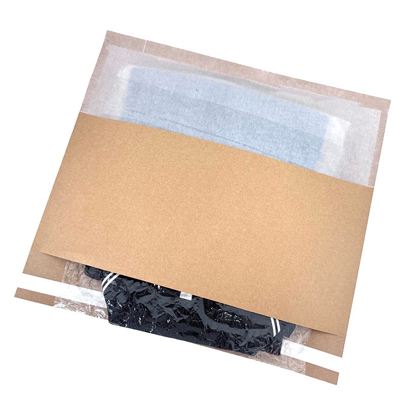 Recycled Kraft Paper Bag with Glassine Window